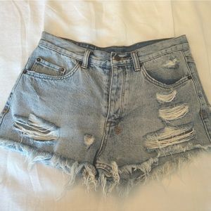 Ksubi Distressed Denim Cutoff Shorts